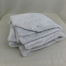 Threshold 50" x 60" Faux Rabbit Fur Reversible Throw Blanket Light Gray #C874