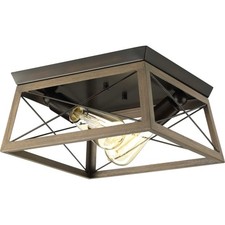 Progress Lighting P350039 Briarwood 2 Light 12"W Flush Mount - Bronze