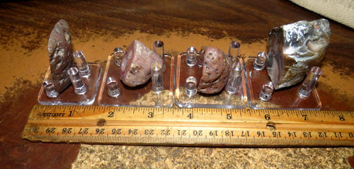 hochglanzpoliert 4 STÜCK Laguna Achat halbes Set Knötchen Sammler Gestein Mexiko Stds - Bild 4 von 8