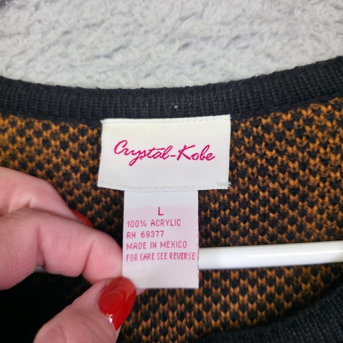 Cardigan oversize vintage anni 90 novità autunno foglie donna L nonna nonna - Foto 7 di 15