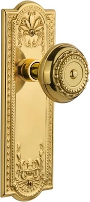 Nostalgic Warehouse Meadows Plate w Meadows Knob Passage - 2.75", Polished Brass - Image 1 of 4