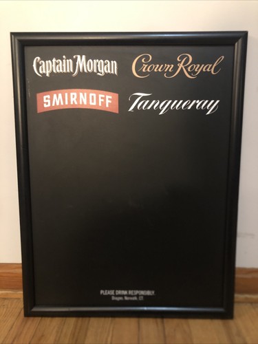 Captain Morgan, Crown Royal, Smirnoff, Tanqueray 19” x 25” Tafel Bar Schild - Bild 1 von 6