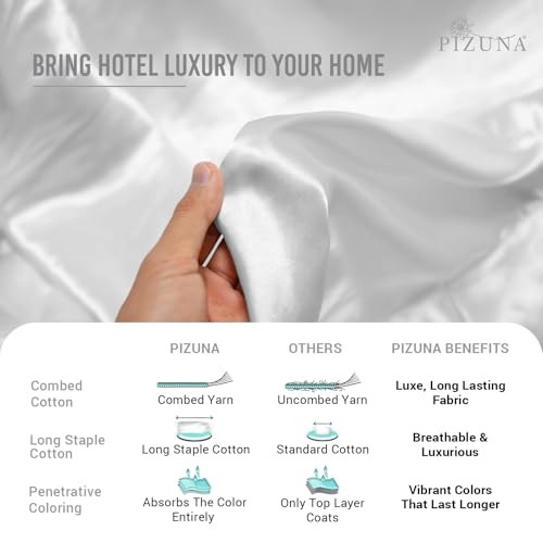 Pure 100% Cotton King Duvet Cover Set, 600 Thread Count Long Staple Cotton - Picture 6 of 6