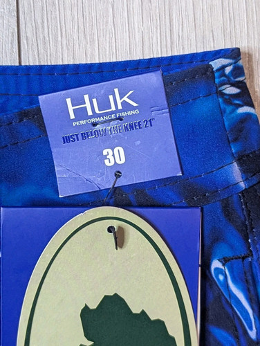 Huk Shorts Uomo 30 Blu Mimetico Pesca Performance Muschio Rovere Nautica Leggero - Foto 4 di 12