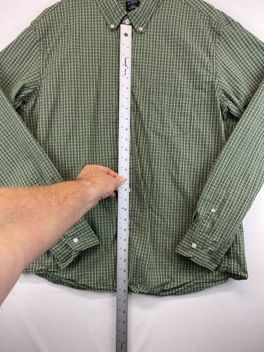 J. Crew Button Up Shirt - Mens 2XL - Green Plaid Print - Slim Flex - Wash (3352) - Photo 5/12