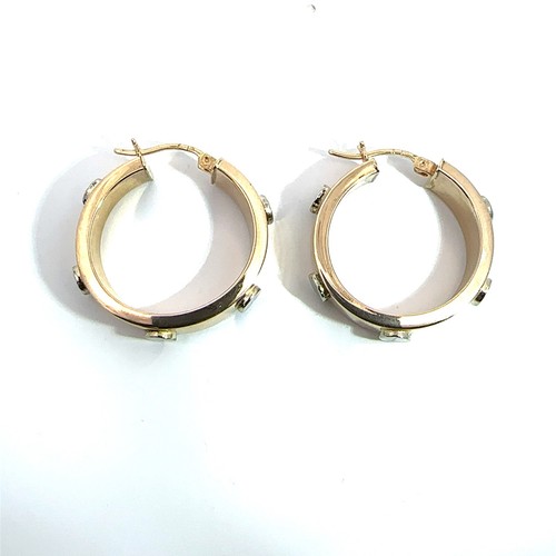 14 Karat mehrfarbige Gold Love Style Creolen - Bild 3 von 5