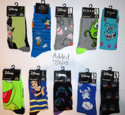 New Disney Characters Movie Nostalgic Novelty Socks Crew Size Womens Mens Unisex - Picture 4 of 56