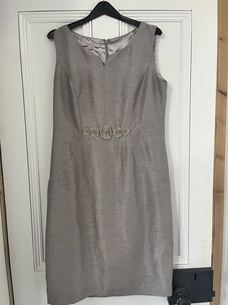 slim fit dress slacks JACQUES VERT Ladies Grey Floral Sleeveless Round Neck A-Line Dress EU4   ReThread