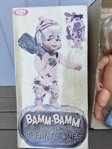 Vintage 1960er Feuerstein Kieselsteine & Bamm Bamm Puppen ideales Spielzeug Set 2 Cartoon-Box - Bild 2 von 22