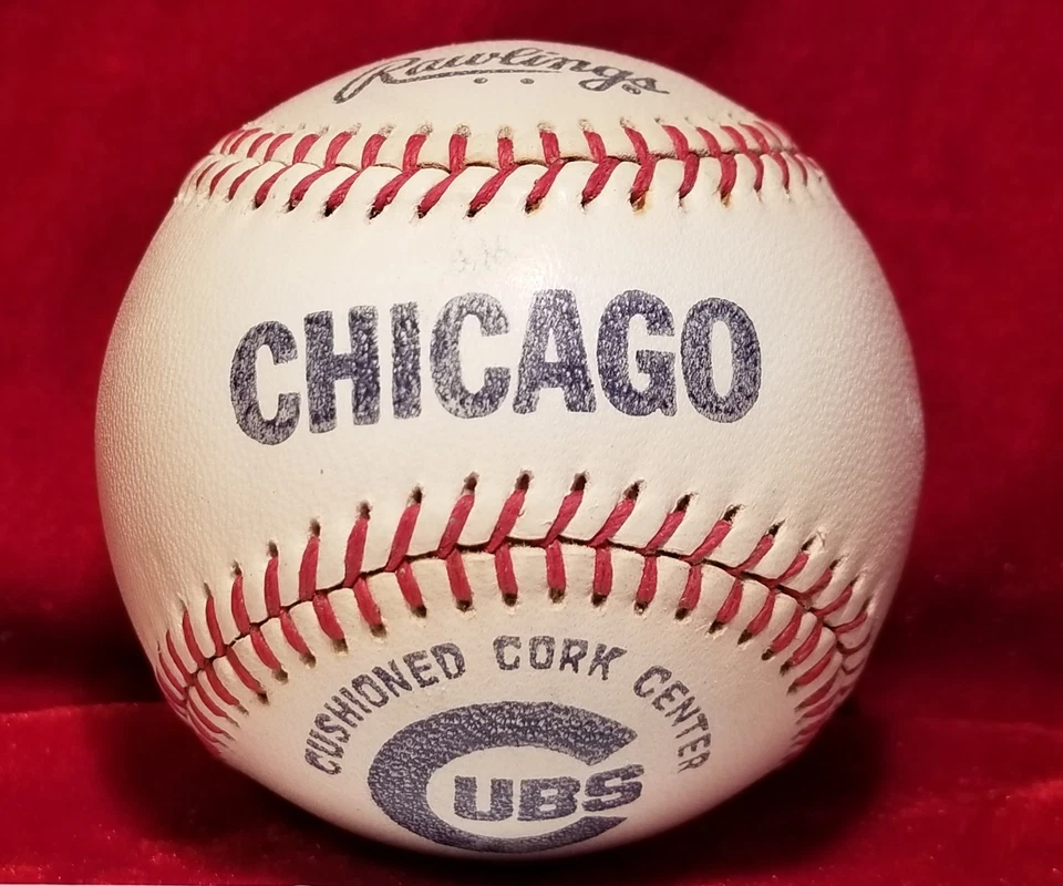 1975 ERNIE BANKS Signed Inscribed BALL hof vtg Auto CHICAGO CUBS TEAM Baseball - Image 3 of 4