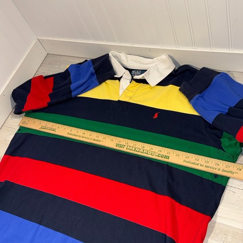 Camisa a rayas vintage de los años 90 POLO Ralph Lauren 2XL colorblock RUGBY - Imagen 5 de 8