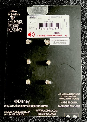 Disney Nightmare Before Christmas Earrings Set of 3 Jack Skellington Presents - Picture 2 of 4