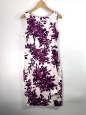Coast Women Floral Midi Dress Size 12 A-Line Sleeveless Regular Boat Neck Zip