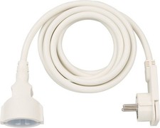 Brennenstuhl 2m Stromkabel Verlängerung Kabel Schutzkontakt Flachstecker weiß