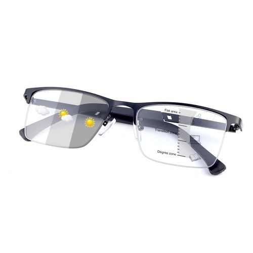 Photochromic Progressive Multifocus Reading Glasses Sun Readers UV Blue Light...