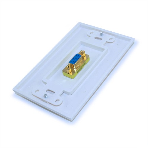 Wallplate: VGA Female/Female 1 Port Gold Plated White - 第 2/2 張圖片