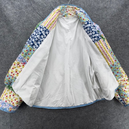 Damen Blumen Stepp Patchwork Jacke Mantel Größe M Cottagecore Bohemian Preppy - Bild 7 von 12