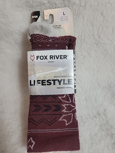 Fox River Lifestyle MITTELSCHWERE CREW-SOCKEN Größe Large Merinowolle Fair Isle  - Bild 1 von 5