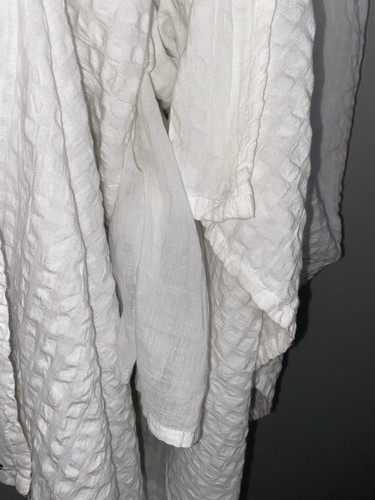 Roxy Slubbed Cotton Gauzy White Midi Dress Size L Cut-Out Beachy Travel Vacay - Picture 11 of 14