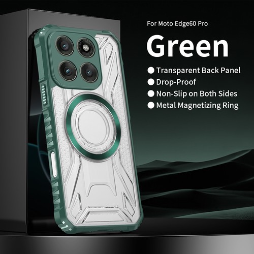 For Motorola Edge 60 Pro, Wireless Charge Hybrid Armor Clear Acrylic Case Cover - Picture 15 of 16