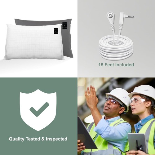 Bio Erdungsblatt 10% Silber für Bett 20*30 Zoll/Queen Kissenbezug, Grau - Bild 7 von 7