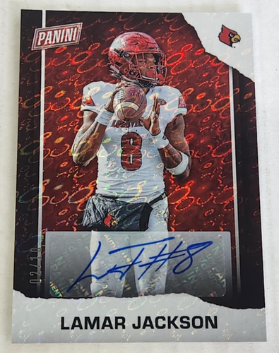 LAMAR JACKSON - 2021 PANINI FATHER'S DAY - AUTO AUTOGRAPH - #2/10 - LOUISVILLE -