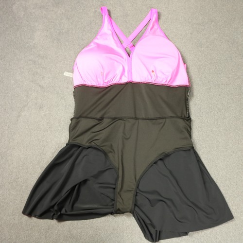 Blooming Jelly Swim Dress Built-in Bra, Adjustable Strap Hot Pink & Black 3XL - Picture 10 of 16