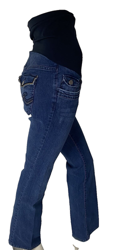 Pantalones de mezclilla OH BABY By Motherhood azul maternidad 5 bolsillos talla S - Imagen 3 de 9