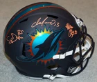 DAN MARINO , MARK CLAYTON & DUPER Signed Dolphins RIVALRY F/S Helmet BECKETT COA