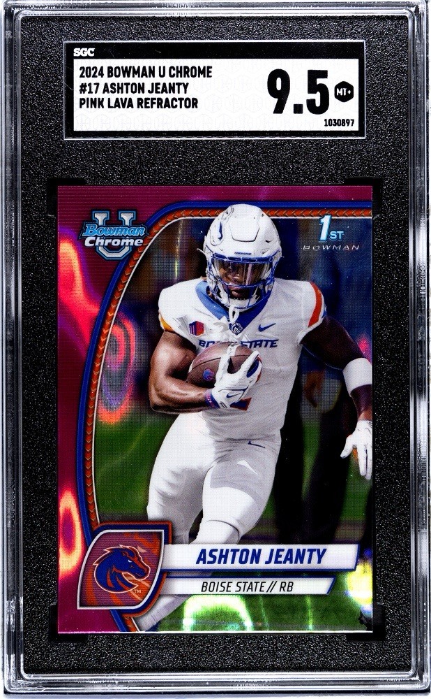 2024 BOWMAN U CHROME ASHTON JEANTY PINK LAVA REFRACTOR RC SGC 9.5 #17 Boise