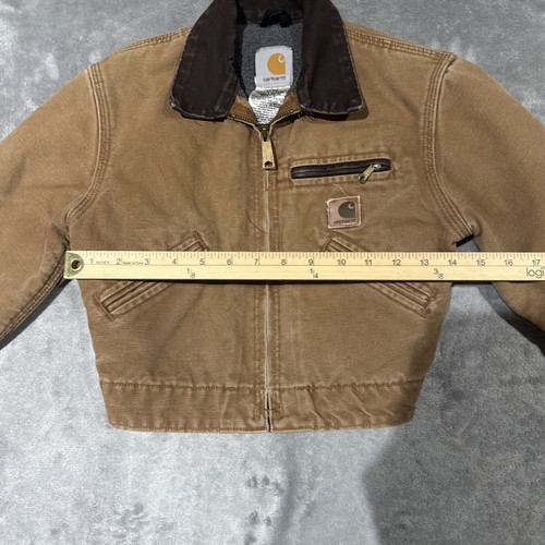 Carhartt YYJ97 BRN Detroit Union Made Sherpa Lined Jacket Youth Size Small 6/7 - Picture 6 of 9