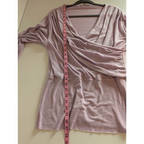 Something Navy Sweater Draped Faux Wrap Lavender Soft Fall Spring Purple Size L - Picture 10 of 10