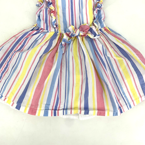 Tommy Bahama Bebé Niña Vestido Solero Rayas Volantes Rosa Pastel 12 Meses - Imagen 3 de 7