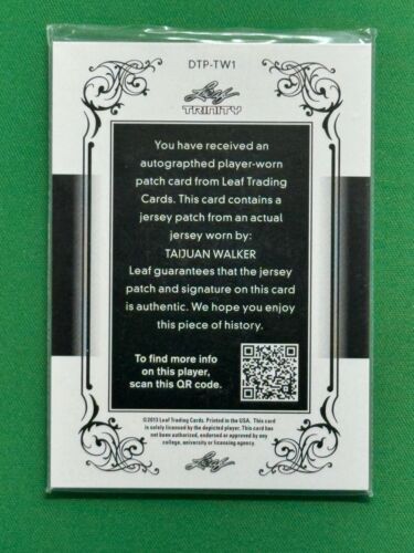 2013 Leaf Trinity Baseball #DTP-TW1 Taijuan Walker Patch Autographs /25 - Picture 2 of 2