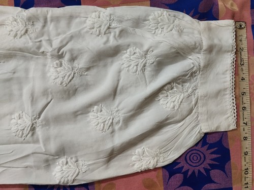 AFGHANI PANT PYJAMAS 100% COTTON HANDMADE CHIKAN EMBROIDERY ETHNIC PAJAMAS - Picture 2 of 4