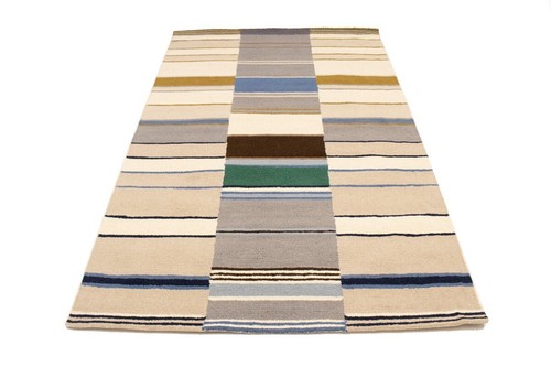Hand-Tufted Multicolored Stripes Design Plush Rug Modern Kids Room Carpet 5x8 ft - Picture 2 of 13