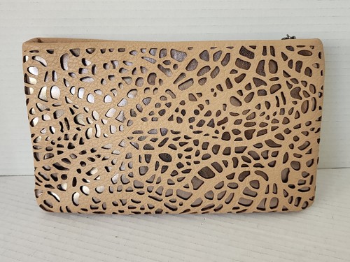Ivanka Trump Clutch Bag Purse Gold Laser Cut Card Holder Dust Bag Included NEW - Picture 8 of 9