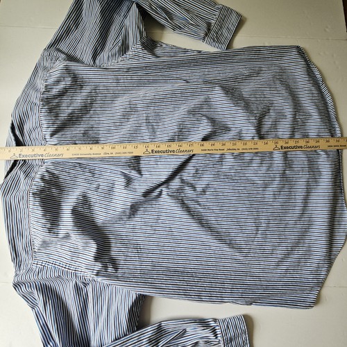 Ralph Lauren Mens Sz 17 1/2 34/35 Classic Fit Button Down Shirt Blue White Strip - Picture 7 of 9