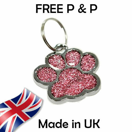 Personalisierte Welpe Haustier Pfote Ausweis Etiketten Hundeausweis/Katze Ausweis Bling Tag Name GRAVUR - Bild 18 von 22