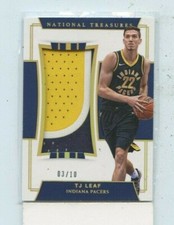 TJ LEAF 2017-18 Panini National Treasures Rookie Jumbo Letter Patch Relic #D /10