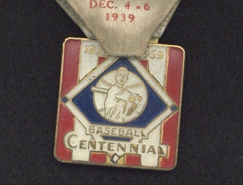 1939 Eddie Onslow Original Baseball Centennial Pendant w/Ribbon NAPBL Cincinnati - Picture 3 of 5