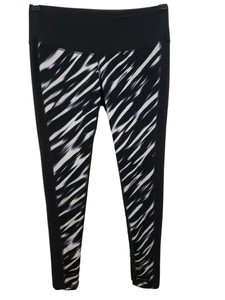 black and white striped workout pants