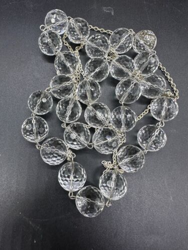NACHLASS GLAS ODER QUARZ DIAMANTSCHLIFF LICHTPOOLS PERLE VERSILBERT HALSKETTE - Bild 6 von 15
