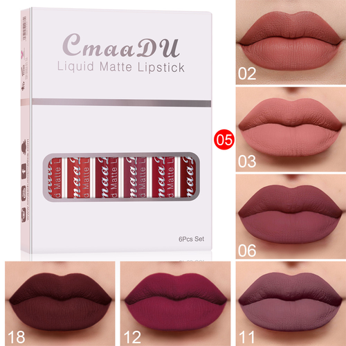 6 Boxes Of Matte Non-stick Cup Waterproof Lipstick Long Lasting Lip - Picture 2 of 12