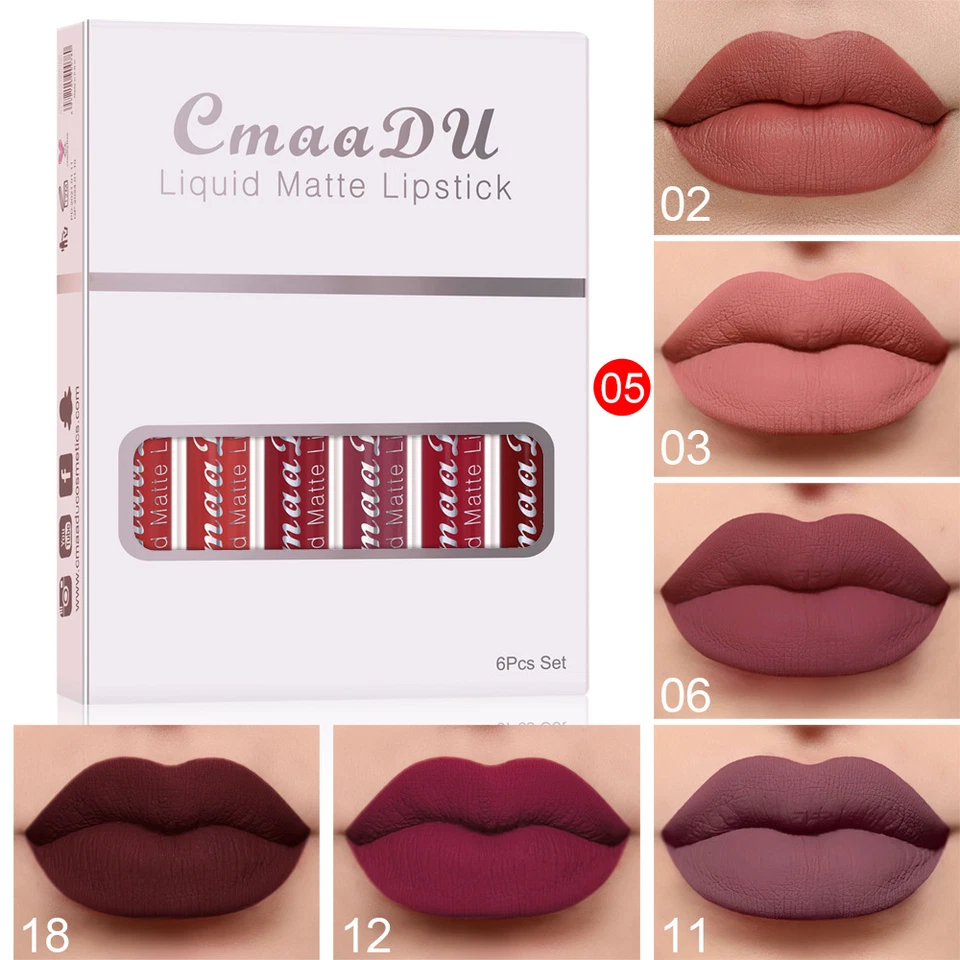 6 Boxes Of Matte Non-stick Cup Waterproof Lipstick Long Lasting Lip - Image 2 of 4