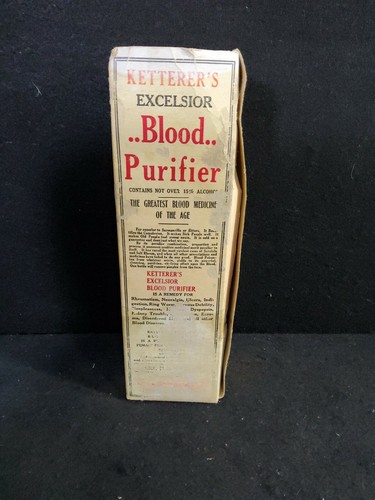 ANTIQUE MEDICINE BOX BLOOD PURIFIER Ketterers Excelsior BOX ONLY - Picture 3 of 3
