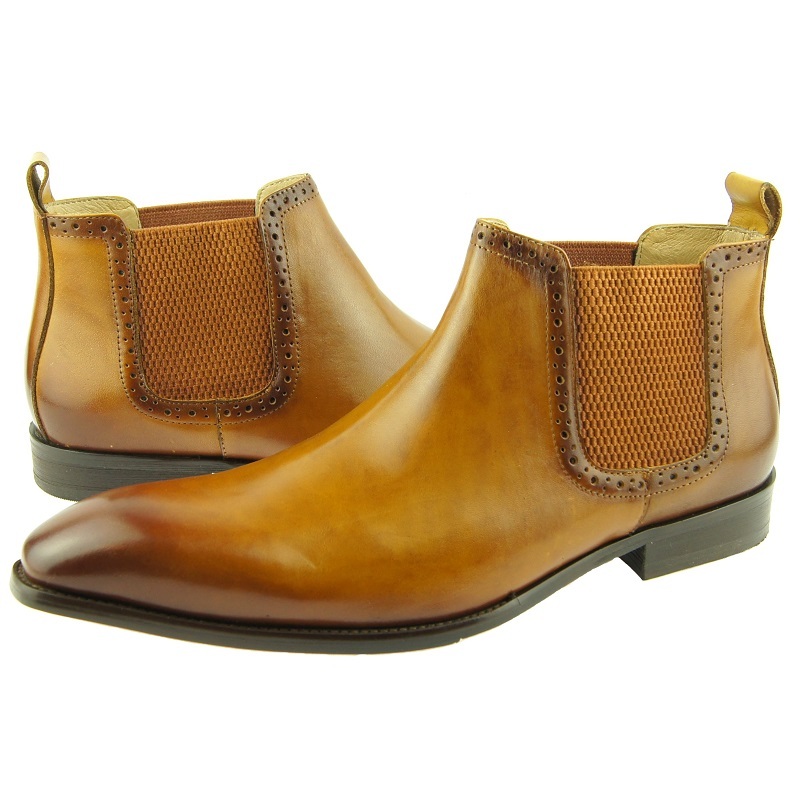 Carrucci Bas-Haut Chelsea, Homme A A A Enfiler Bottines Cheville Cuir, Cognac 50450e Carrucci Bas-Haut Chelsea, Homme A A A Enfiler Bottines Cheville Cuir, Cognac 50450e
