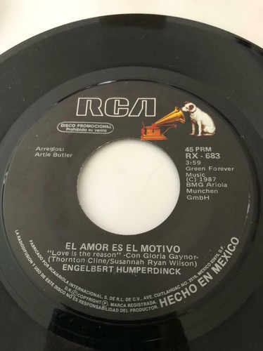 ENGELBERT HUMPERDINCK el amor MEXICO Promo 7" Vinyl SEHR SELTEN - Bild 3 von 3