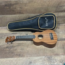 Everjoys Ukulele Musical Instrument Brown 4 String Acoustic With Carrying Bag