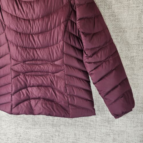 Eddie Bauer EB650 Goose Down Puffer Jacket Womens Medium Burgundy Full Zip Nice! - Picture 9 of 15
